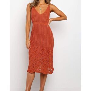 NWT Petal & Pup The Petrova Crochet Dress Rust Orange SIZE AUS MEDIUM